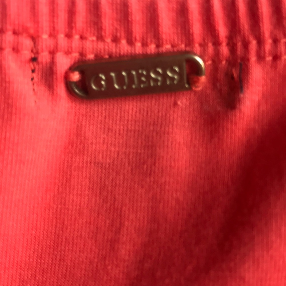 Guess Strapless Coral Asymmetrical Dress - Picture 3 of 4